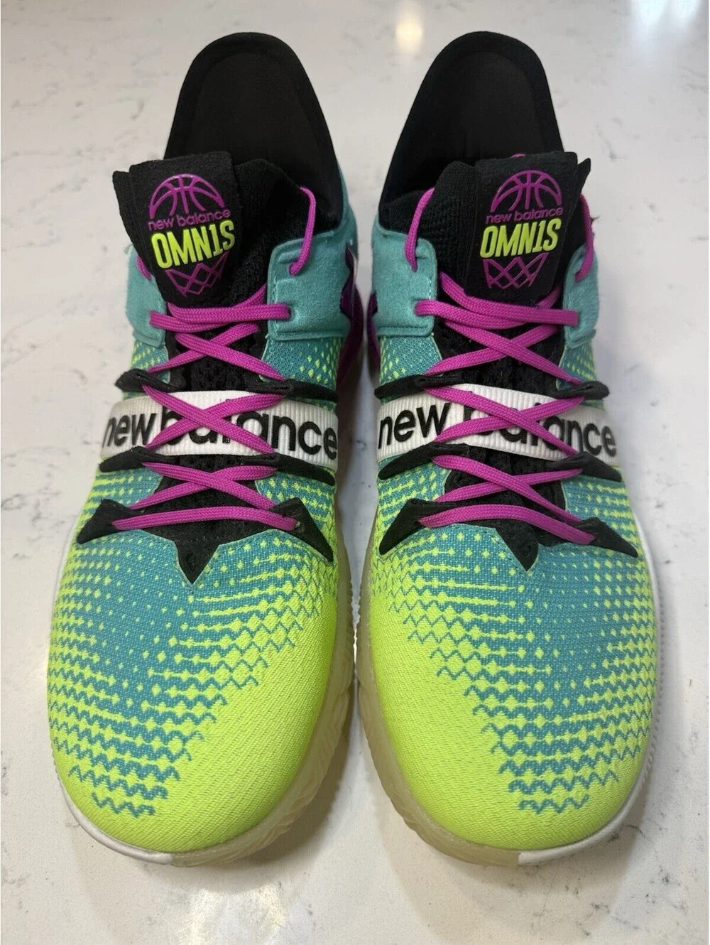 New Balance OMN1S LOW TIDE POOL Mens Size 10 Drippy Basketball Sneakers Neon